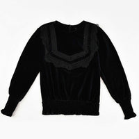 Lace Ruffle Velvet Top - Kidichic