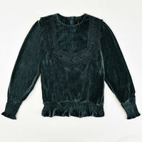 Lace Ruffle Velvet Top - Kidichic