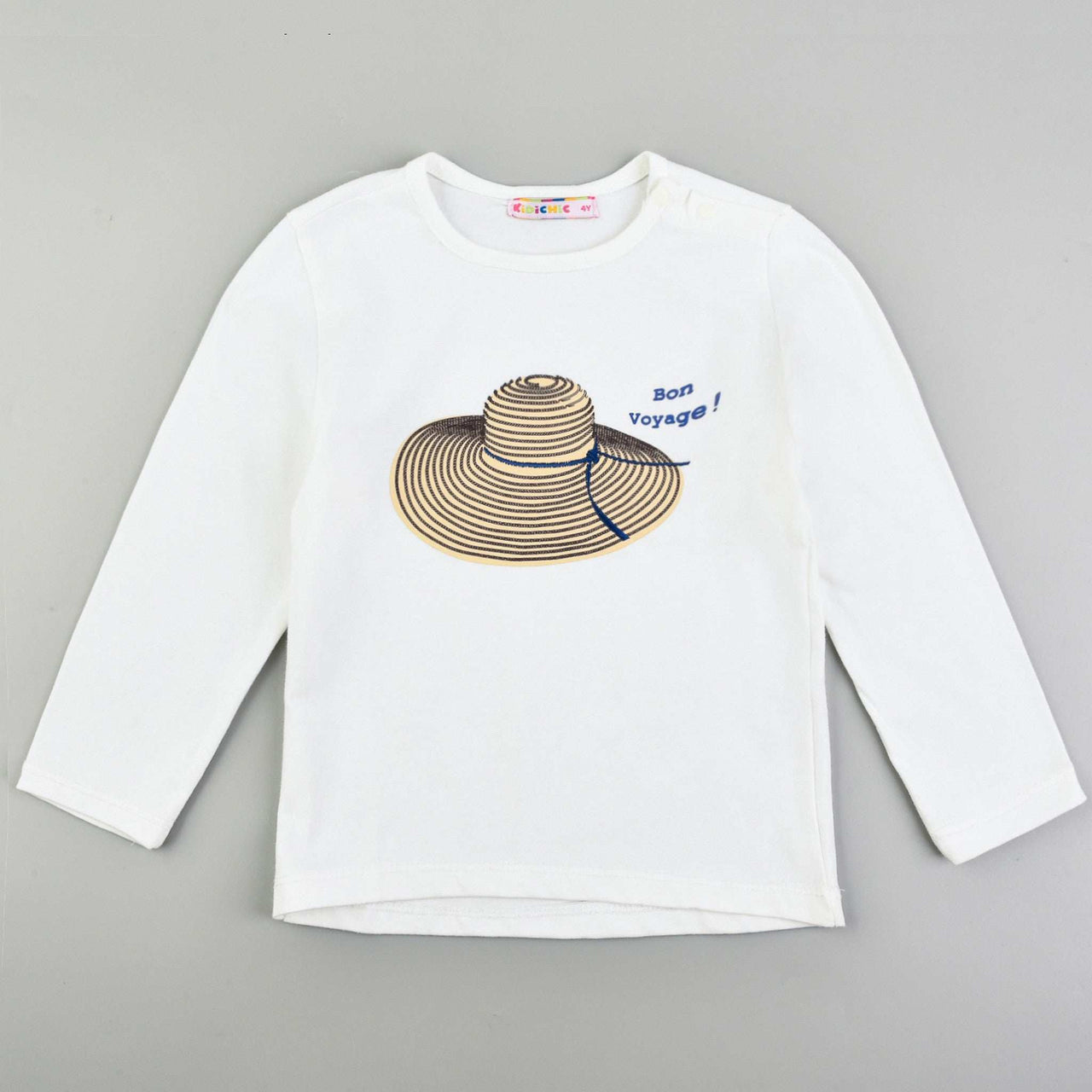 L.S Baby Girls Hat Print Shirt - Kidichic