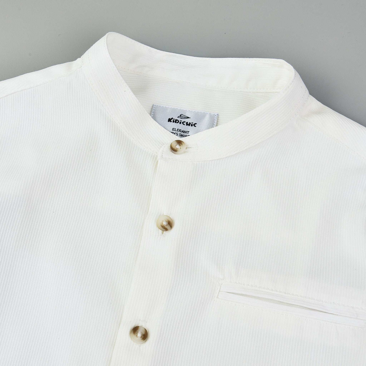 LS Mandarin Collar Shirt - Kidichic