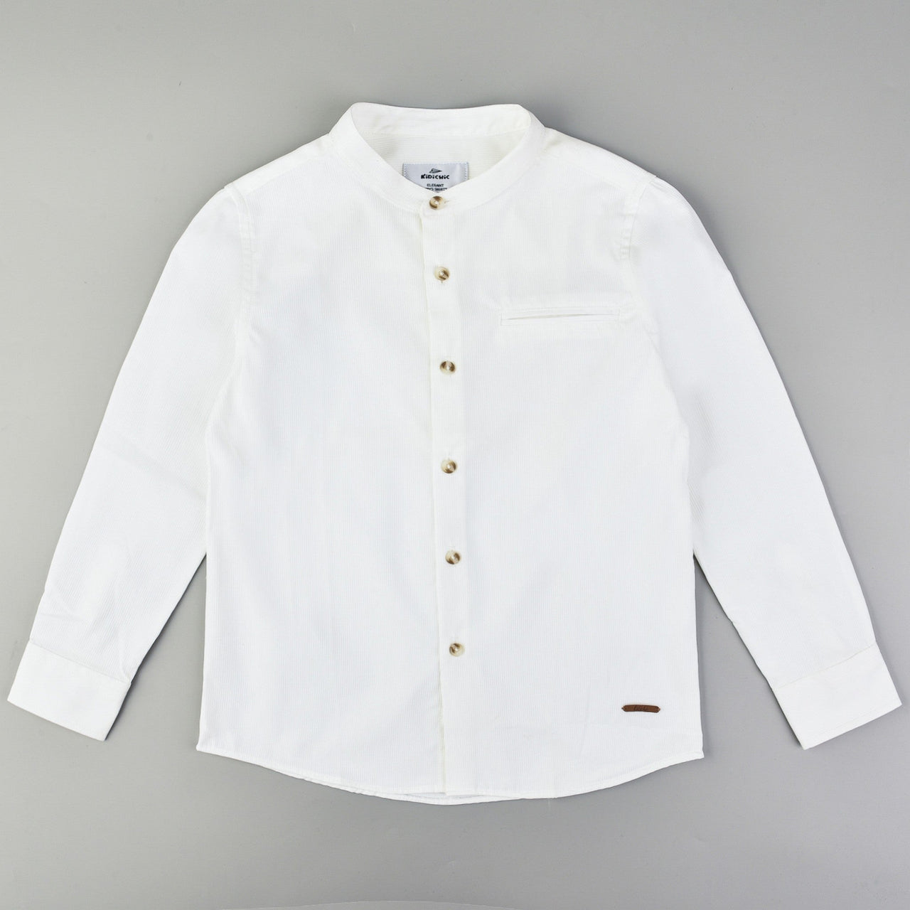 LS Mandarin Collar Shirt - Elegant - Kidichic