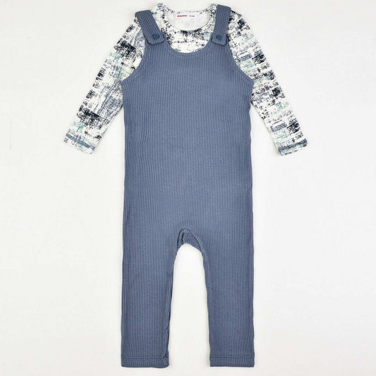 L.S Rib Print Overall - Kidichic