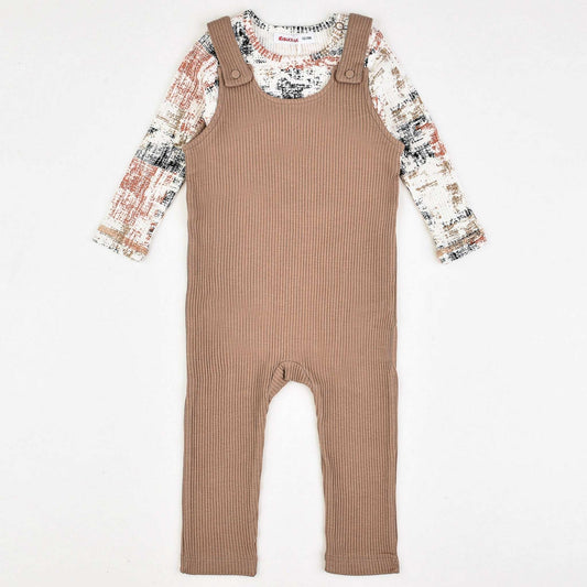 L.S Rib Print Overall - Kidichic