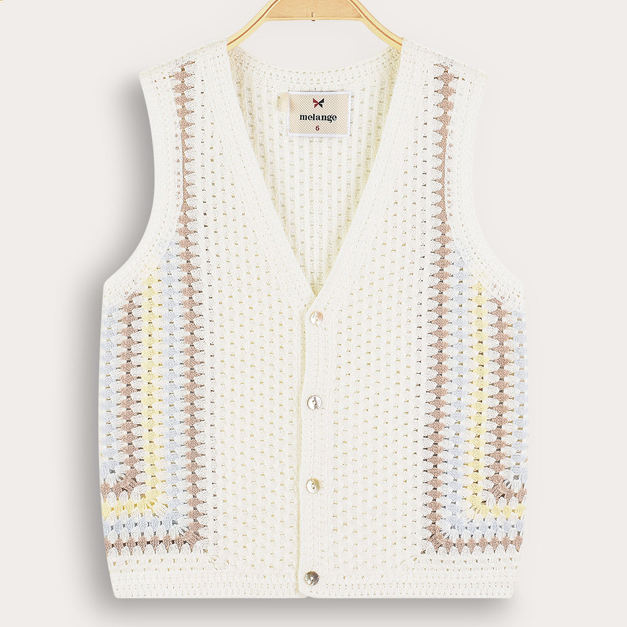 Melange Retro Crochet Vest