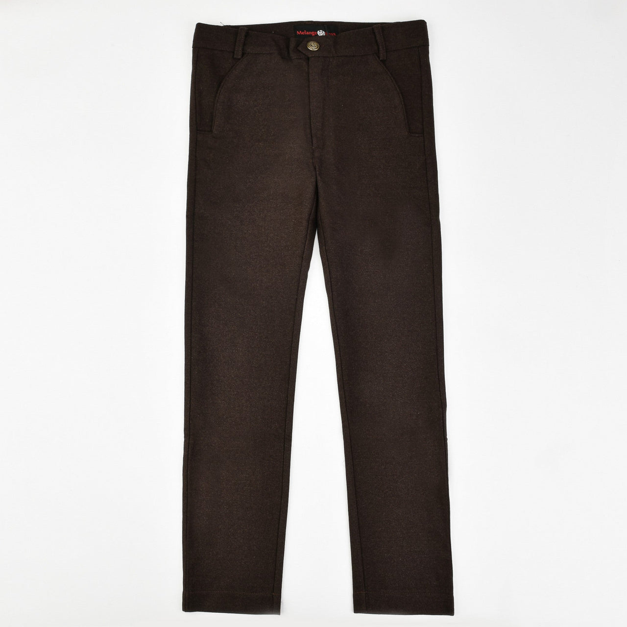 Melange Brown Wool Dress Pants - Kidichic