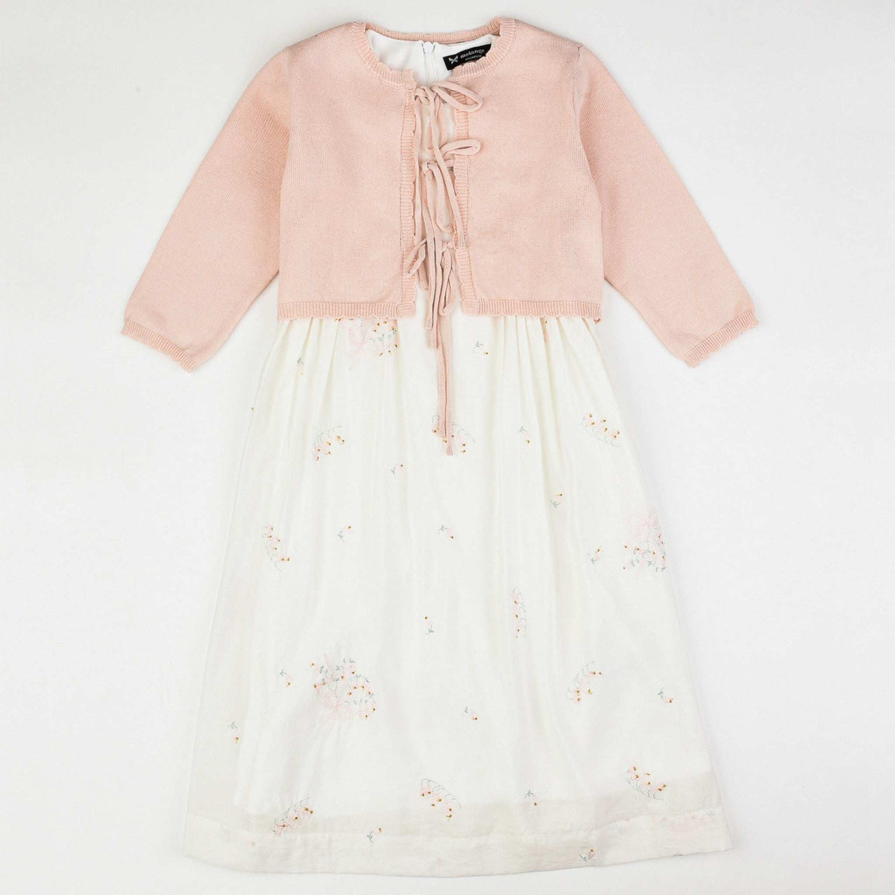 Melange Cardigan Bow Dress - Kidichic