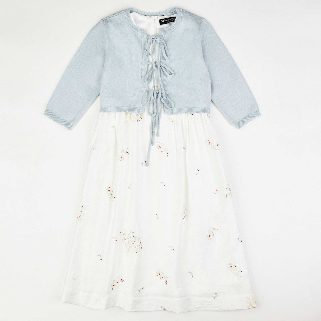 Melange Cardigan Bow Dress - Kidichic