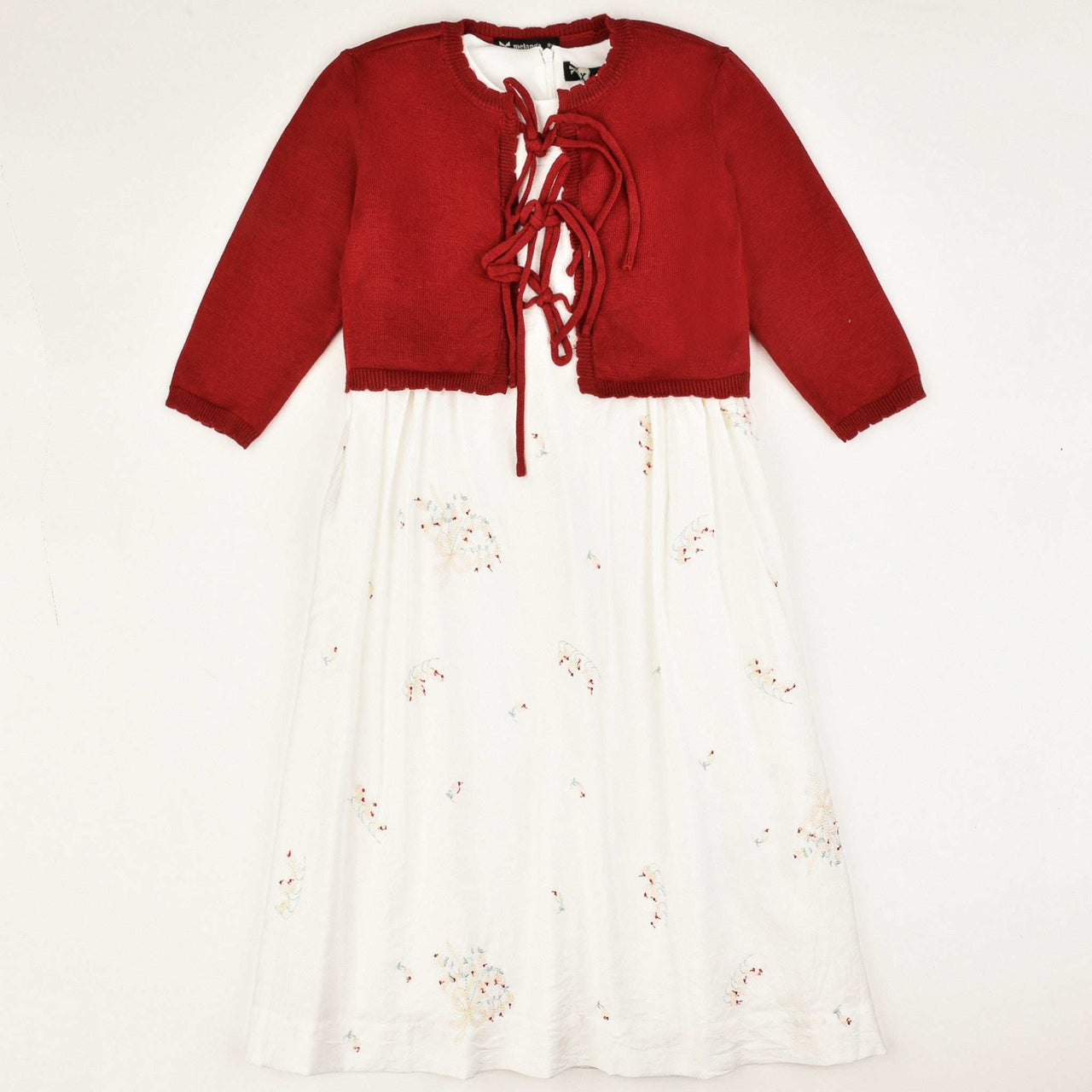 Melange Cardigan Bow Dress - Kidichic