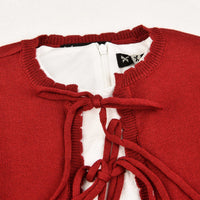 Melange Cardigan Bow Dress - Kidichic