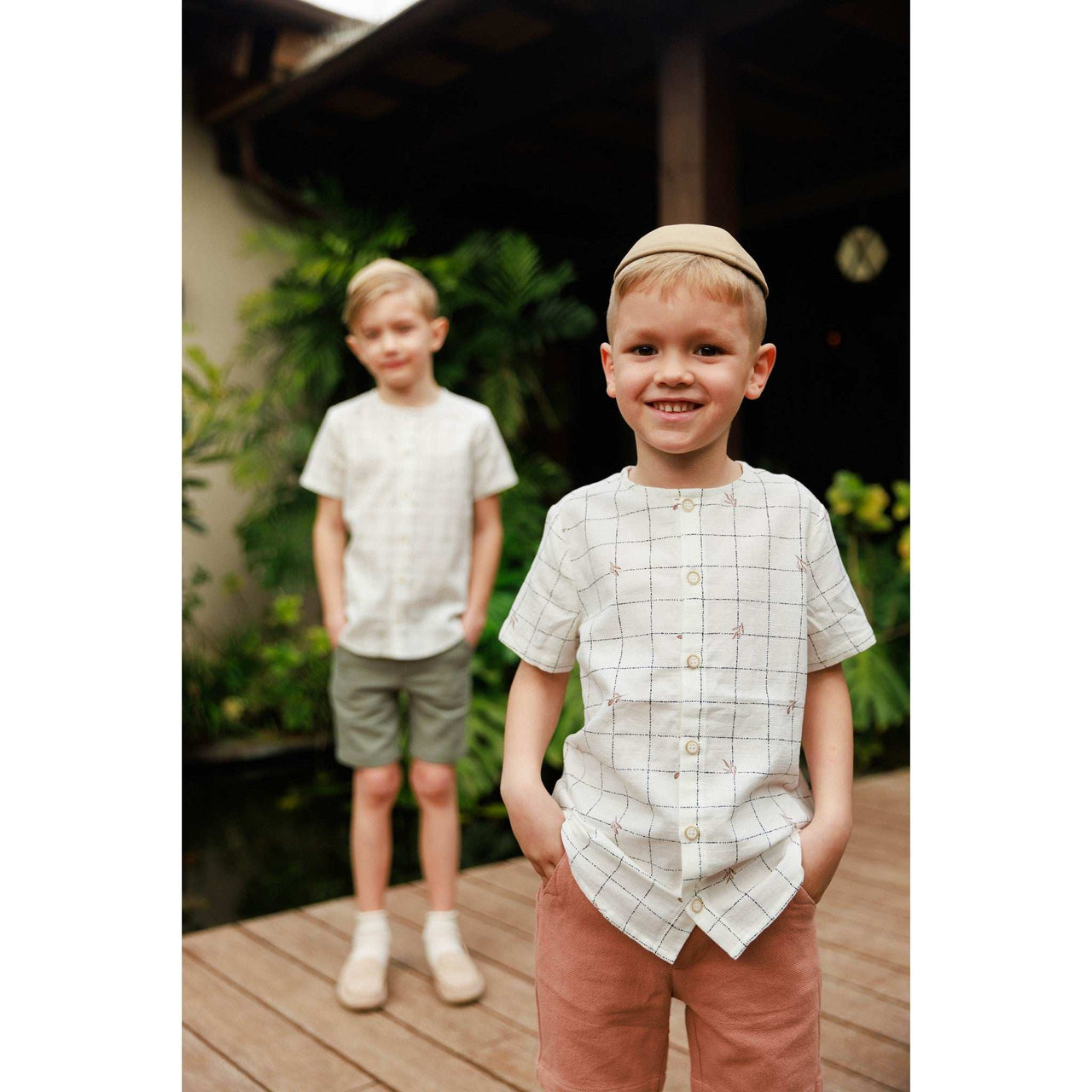 Melange Checkered Print Shirt - Kidichic