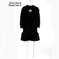Melange Crest Velour Dress - Kidichic