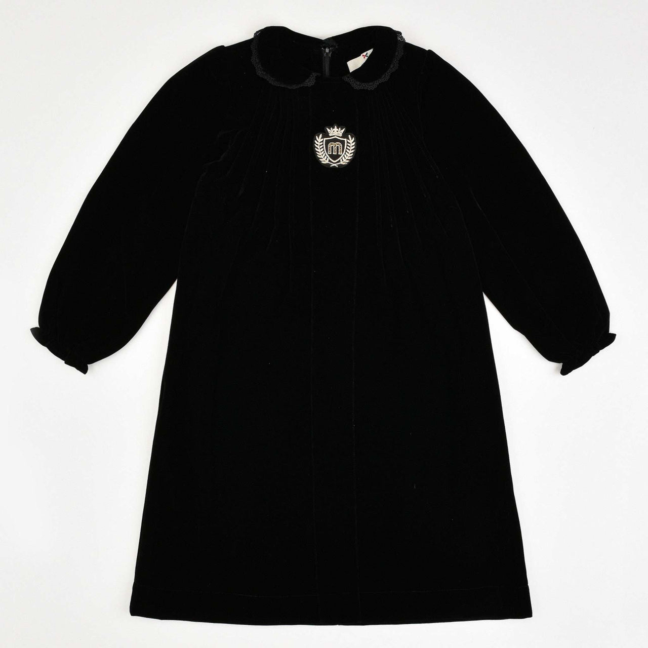 Melange Crest Velour Dress - Kidichic