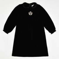 Melange Crest Velour Dress - Kidichic