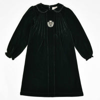 Melange Crest Velour Dress - Kidichic