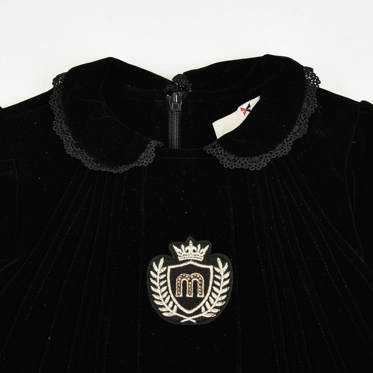 Melange Crest Velour Dress - Kidichic