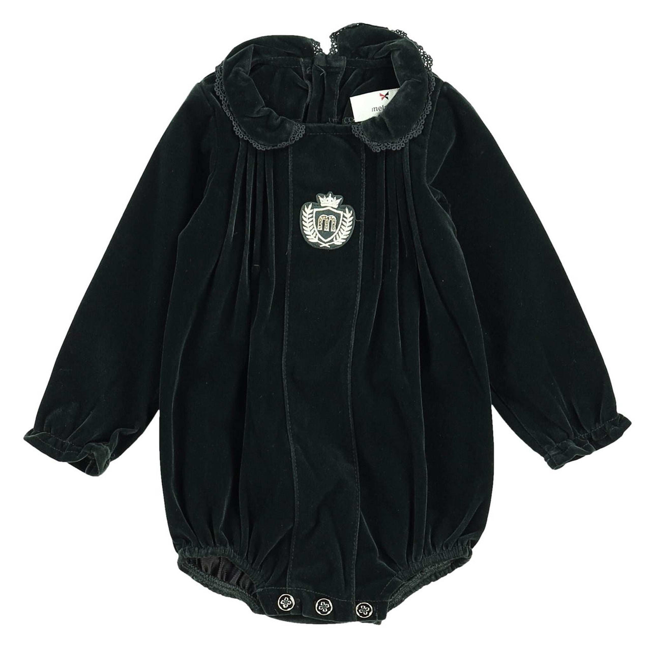 Melange Crest Velour Romper/Dress - Kidichic