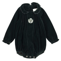 Melange Crest Velour Romper/Dress - Kidichic