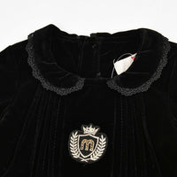 Melange Crest Velour Romper/Dress - Kidichic
