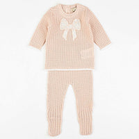 Melange Emberly Knit Baby Bow Set - Kidichic