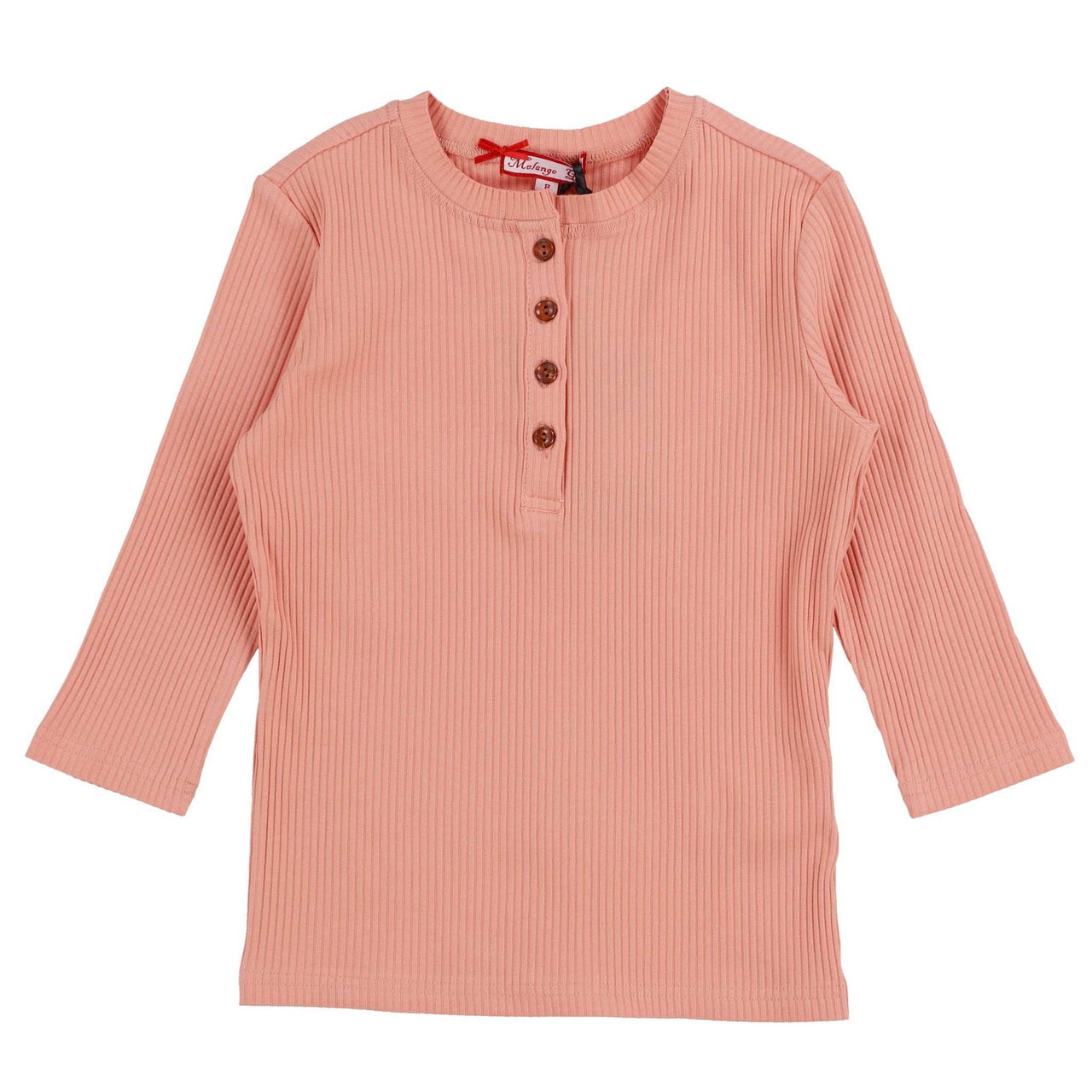 Melange Girls Basic Henley - Kidichic