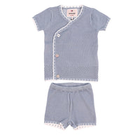 Thumbnail for Melange Knit Button Baby Boy Set - Kidichic