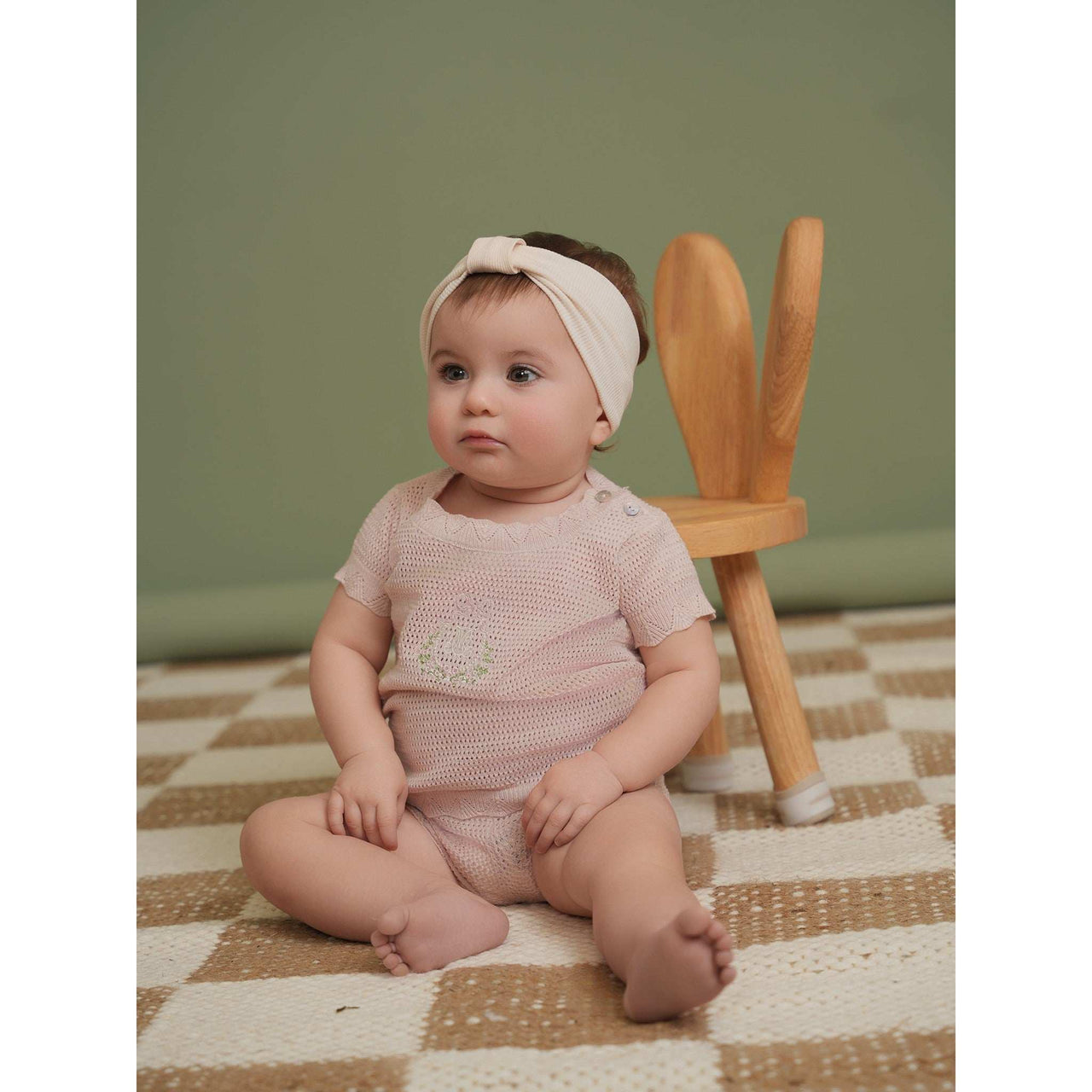 Melange Lincoln Baby Girl Knit Logo Set - Kidichic