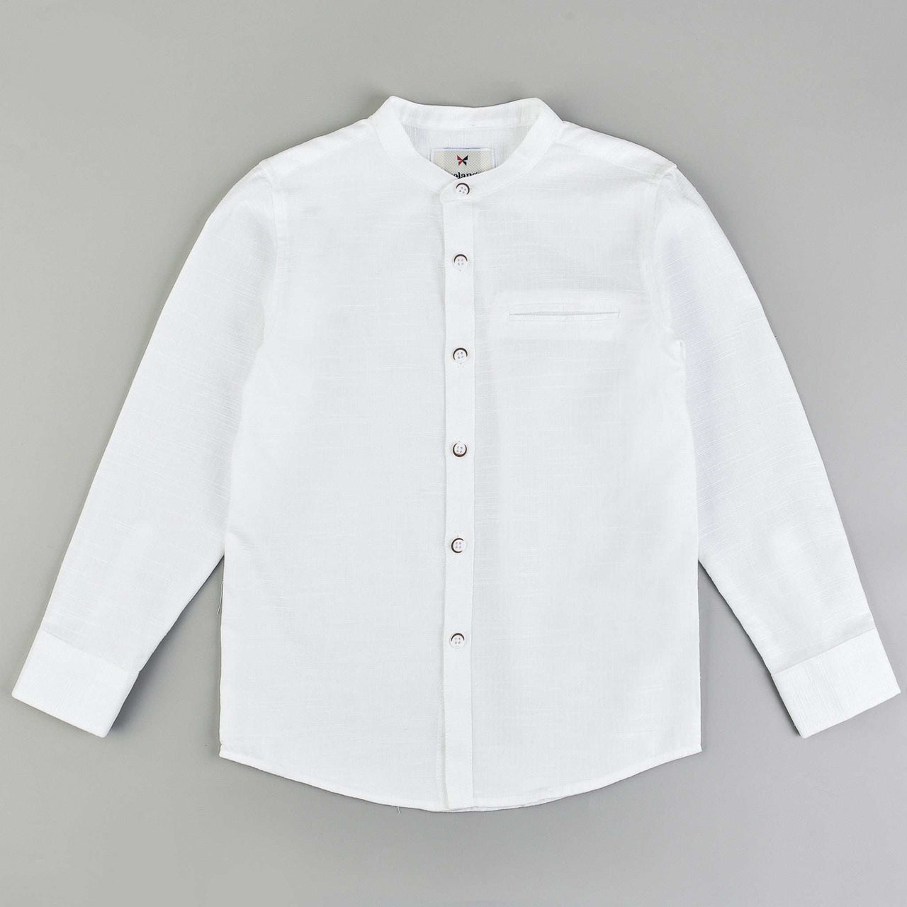 Melange L.S Mandarin Collar Shirt - Kidichic