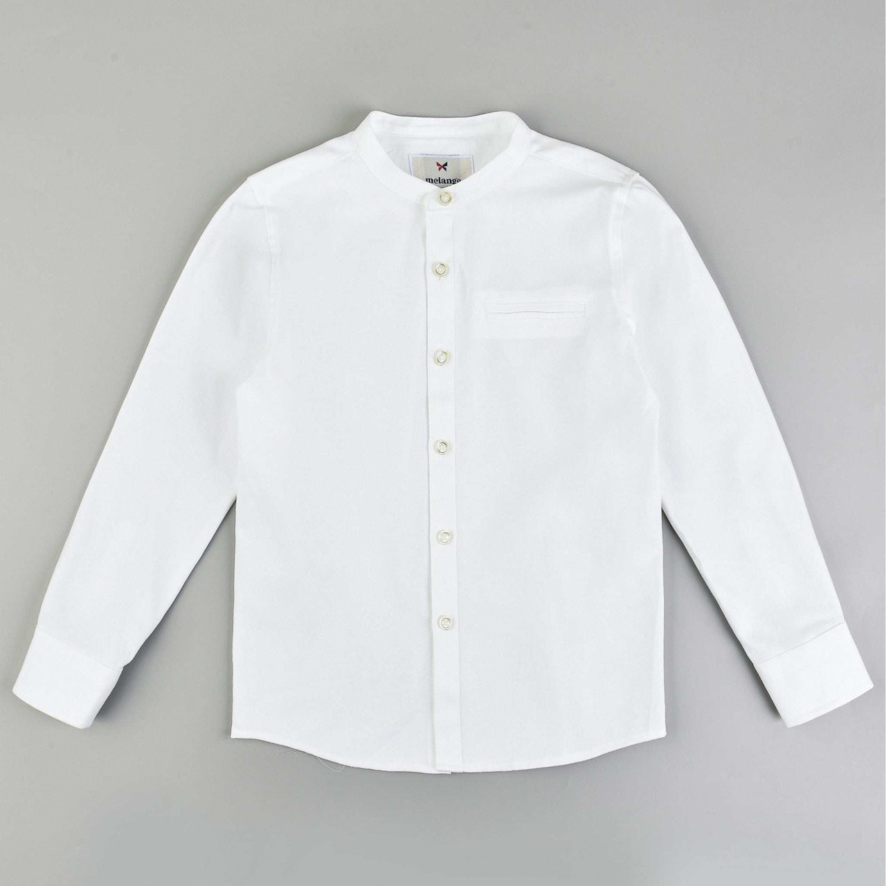 Melange L.S Mandarin Collar Shirt - Kidichic