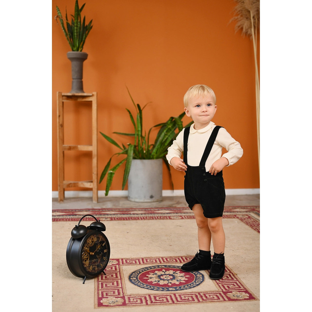 Melange Peter Pan Collar Onesie - Kidichic