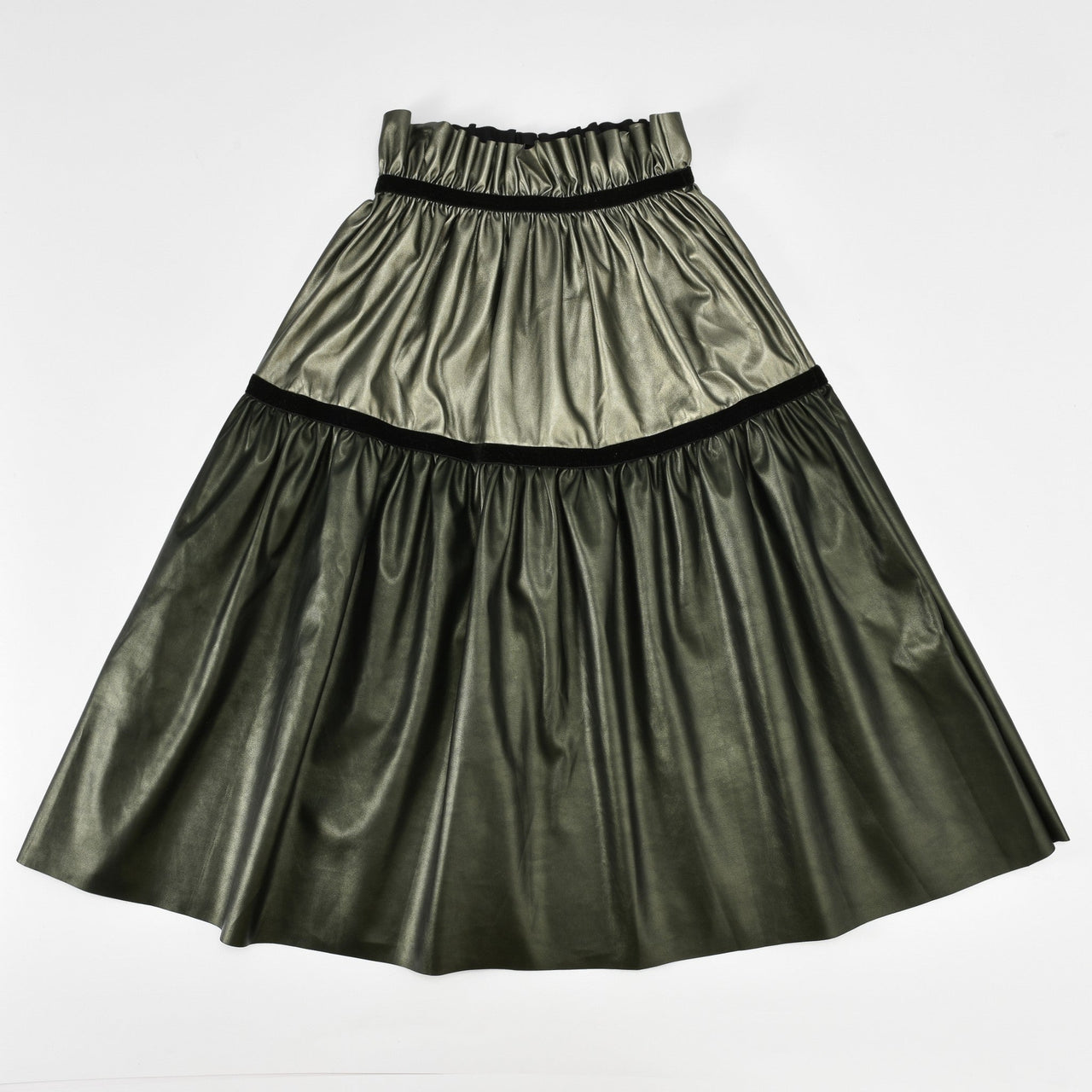 Melange Pleather Swing Skirt - Kidichic