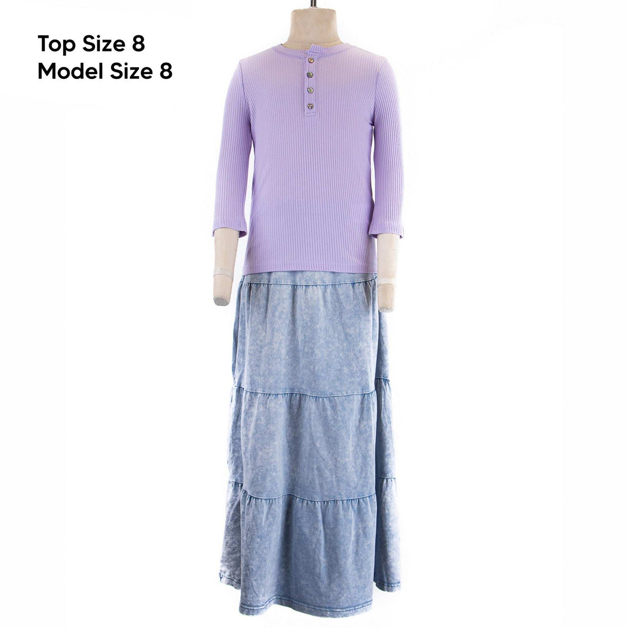 Melange Rib 3/4 Tee - Kidichic