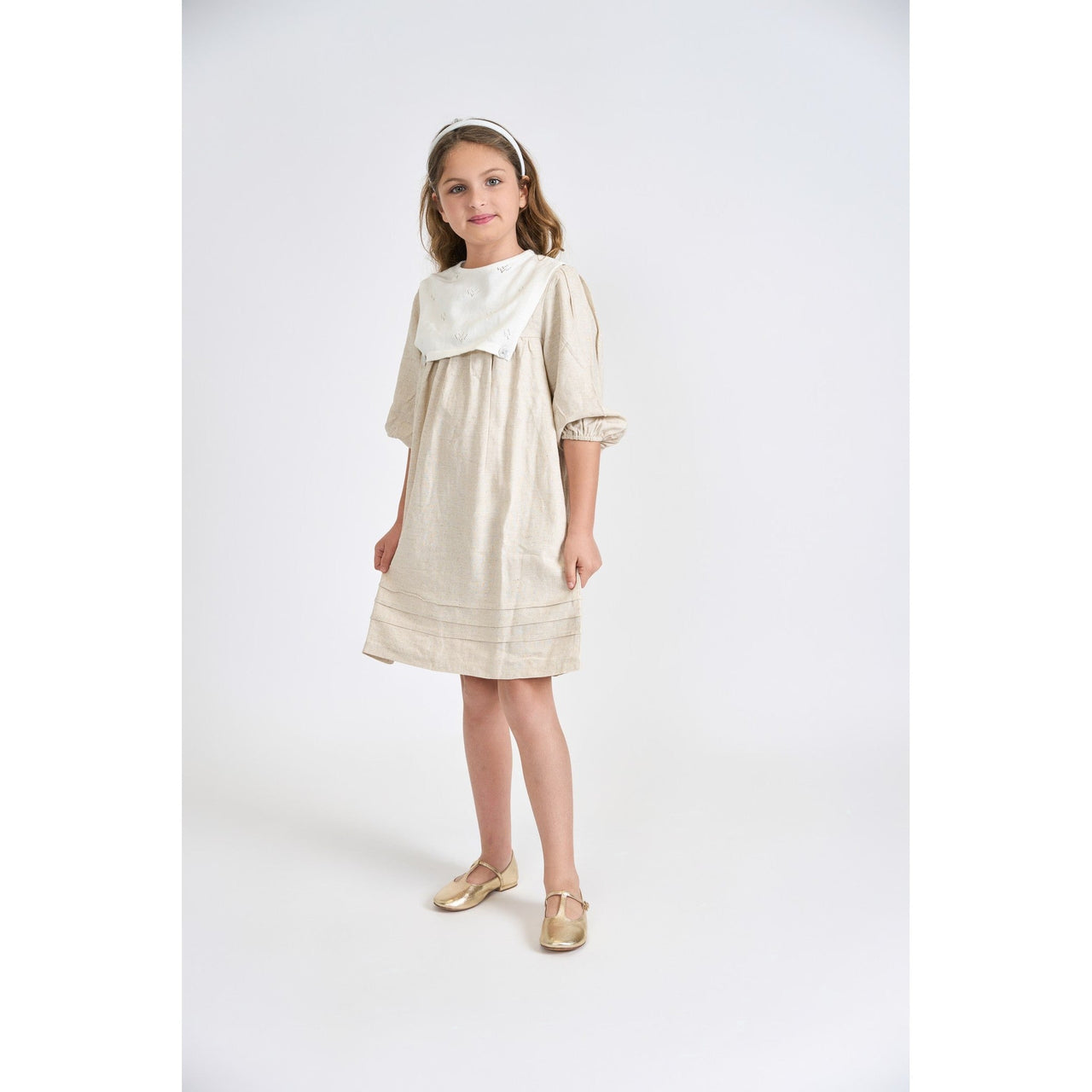 Melange Sailor Collar Dress - Kidichic