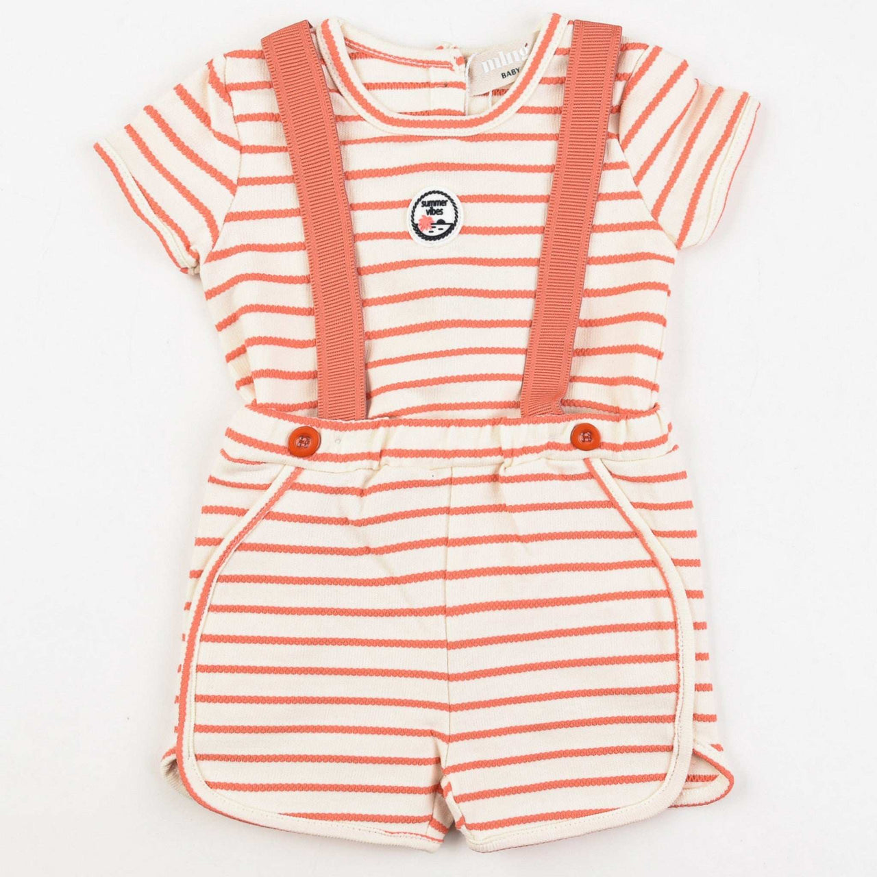 Melange Stripes Baby Overall Set - Kidichic