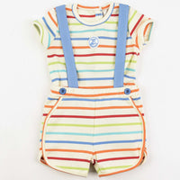 Melange Stripes Baby Overall Set - Kidichic