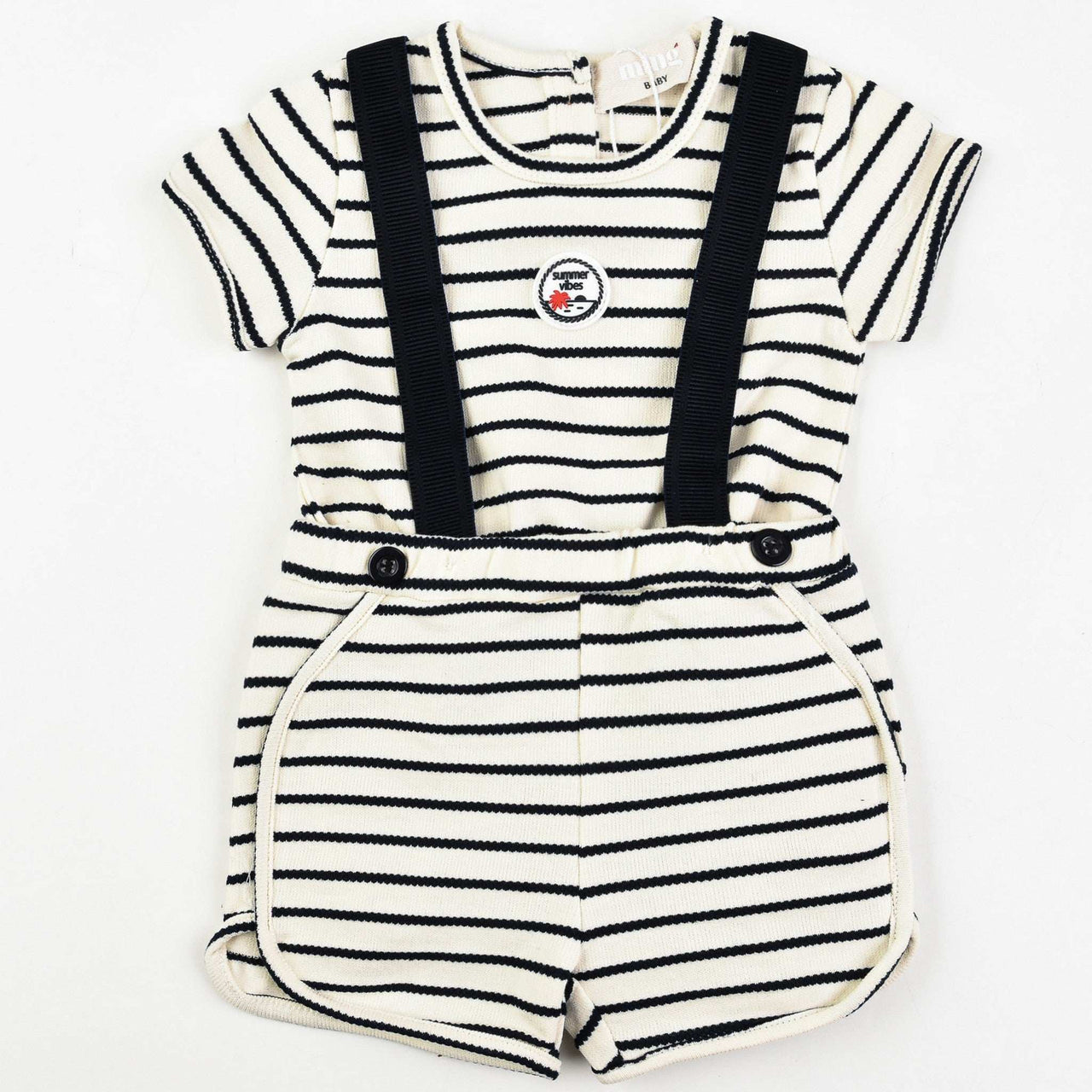 Melange Stripes Baby Overall Set - Kidichic