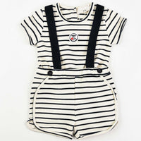 Melange Stripes Baby Overall Set - Kidichic