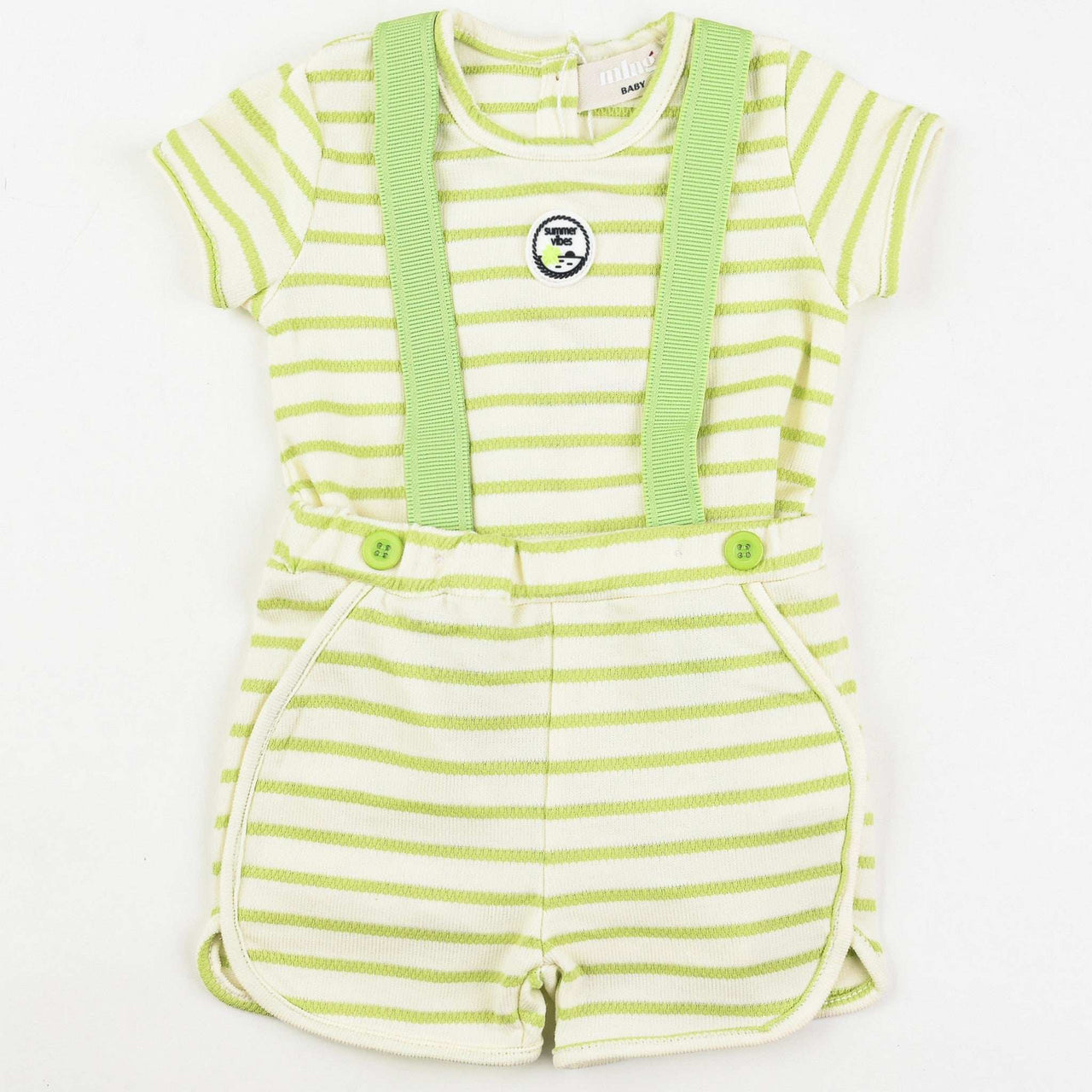 Melange Stripes Baby Overall Set - Kidichic