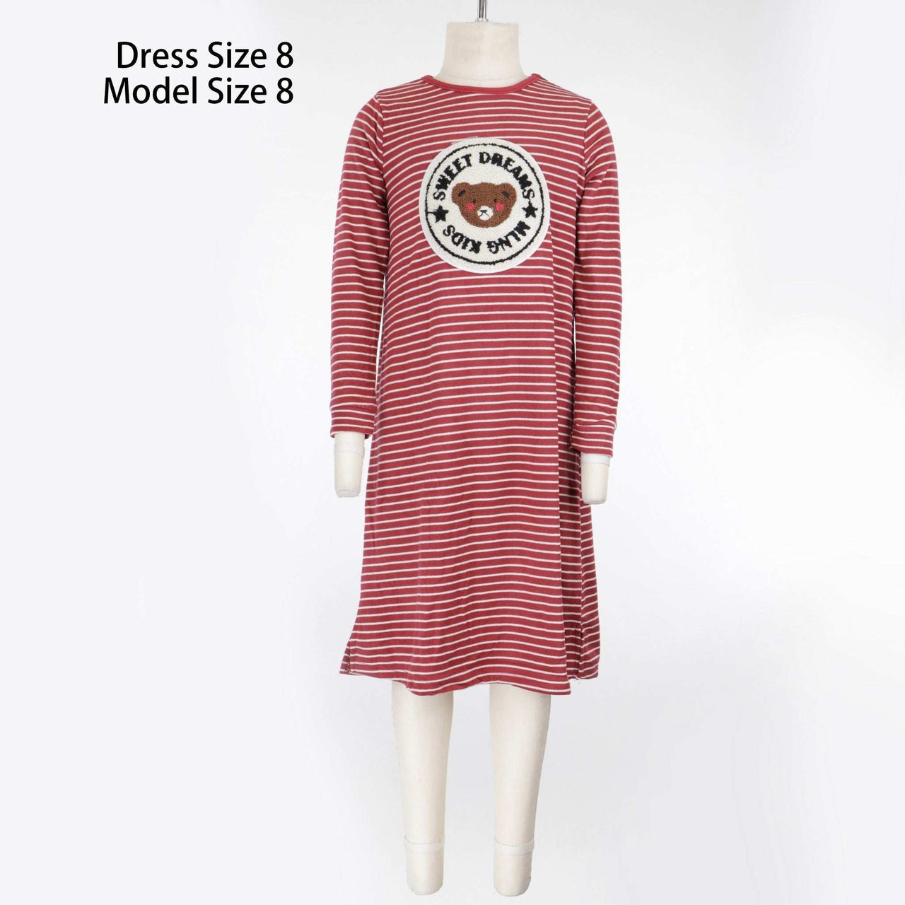 Melange Teddybear Stripes Nightgown - Kidichic