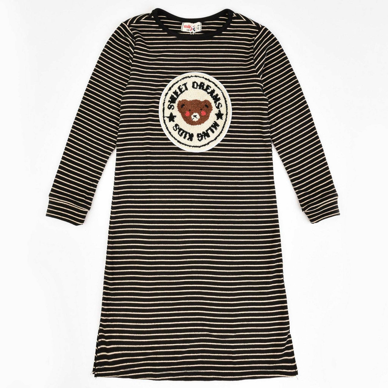 Melange Teddybear Stripes Nightgown - Kidichic