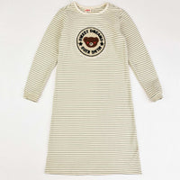 Melange Teddybear Stripes Nightgown - Kidichic