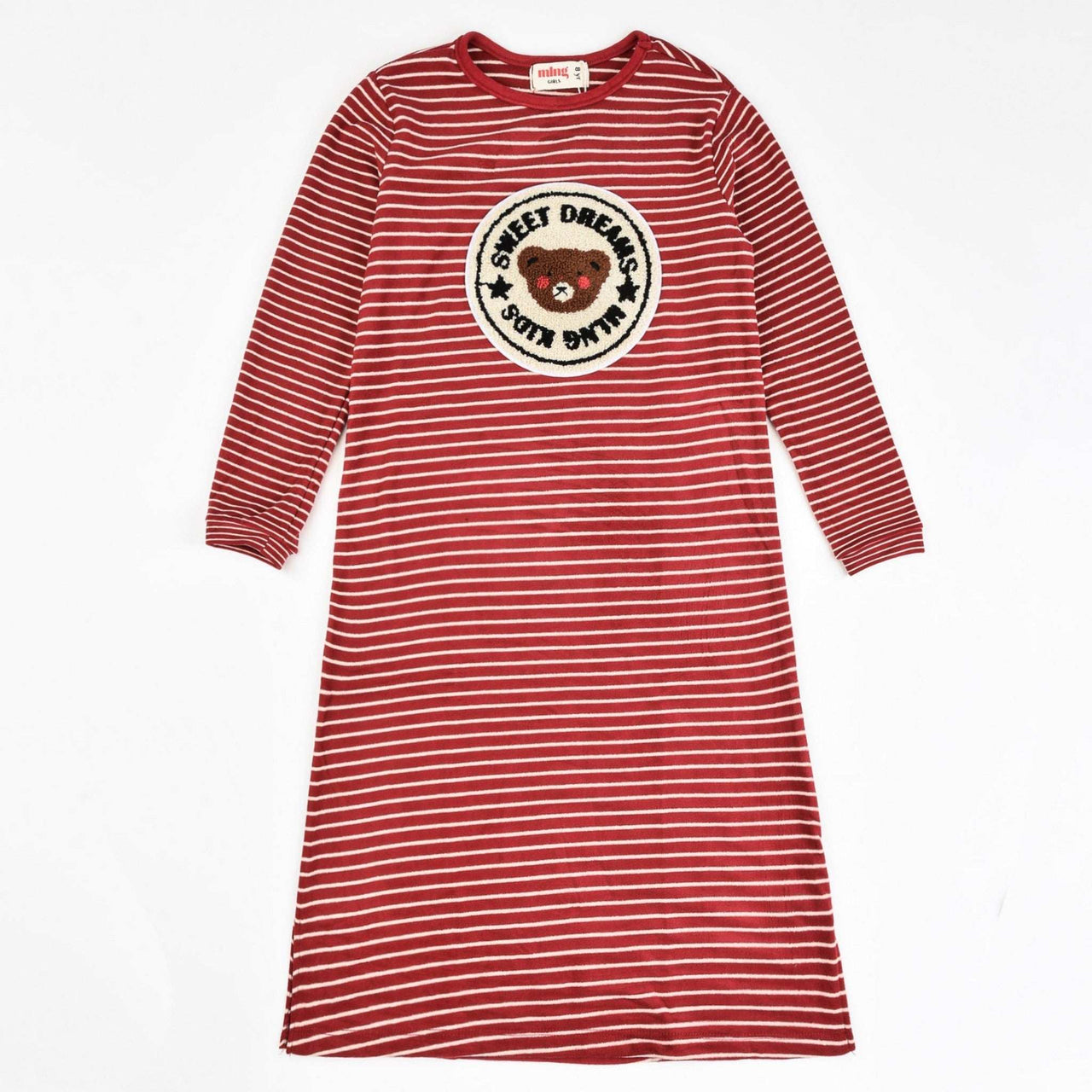 Melange Teddybear Stripes Nightgown - Kidichic