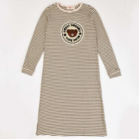 Melange Teddybear Stripes Nightgown - Kidichic