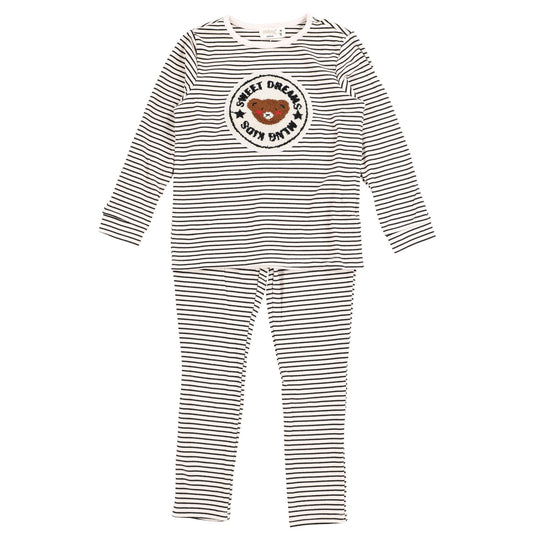 Melange Teddybear Stripes PJ Set - Kidichic