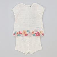 Melange Crochet Flower Baby Set/Dress