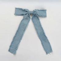 Nana Denim Long Bow Clip - Kidichic