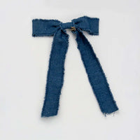 Nana Denim Long Bow Clip - Kidichic