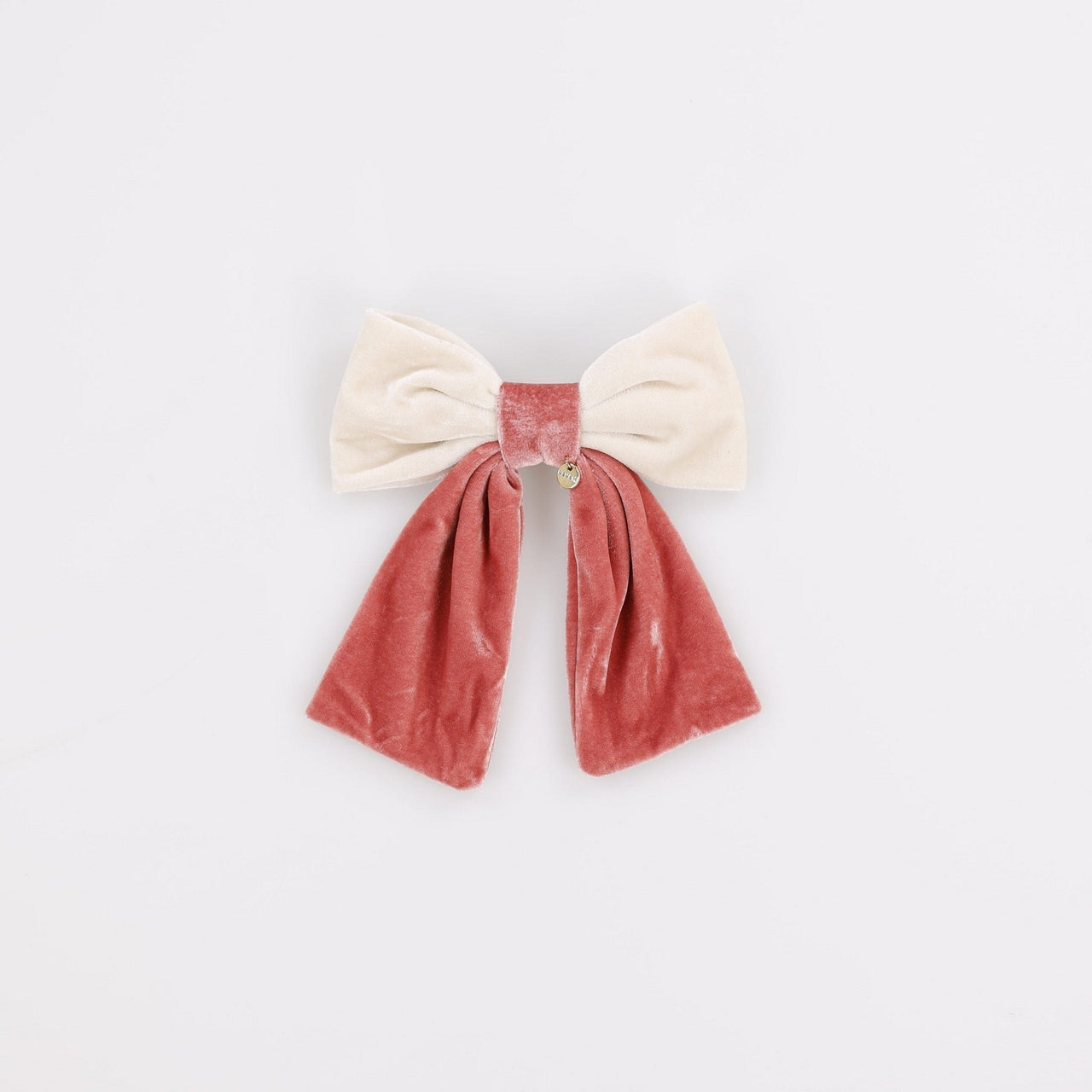 Nana Two - Tone Velvet Bow Clip - Kidichic