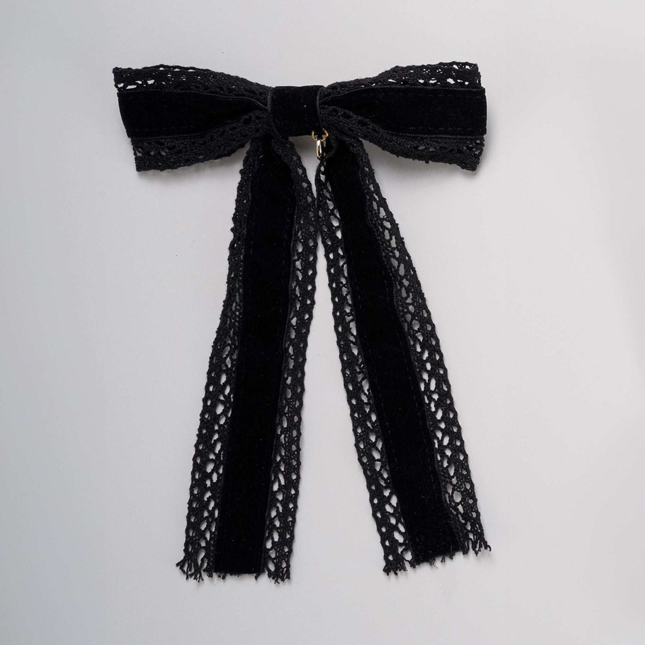 Nana Velvet/Lace Long Bow Clip - Kidichic