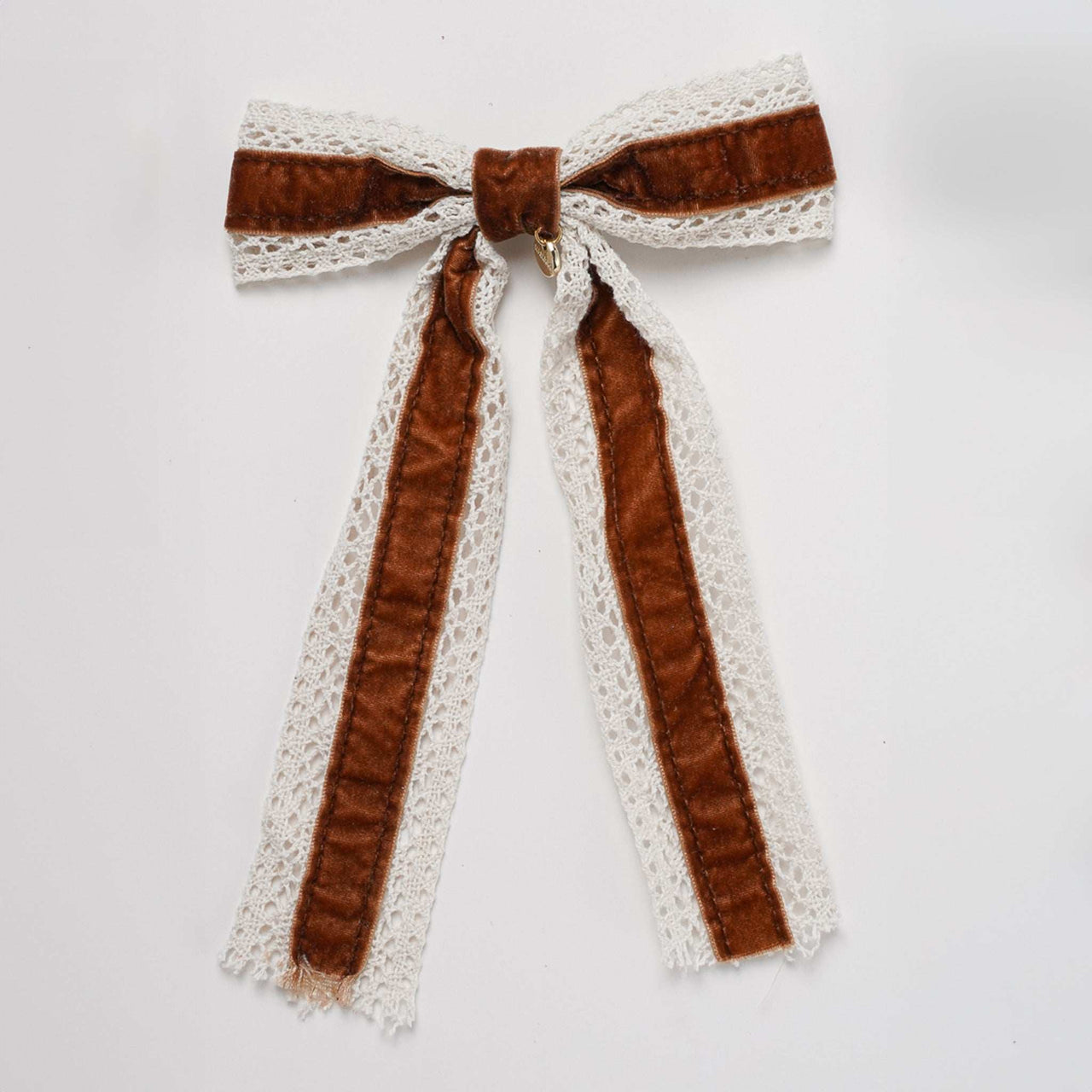 Nana Velvet/Lace Long Bow Clip - Kidichic