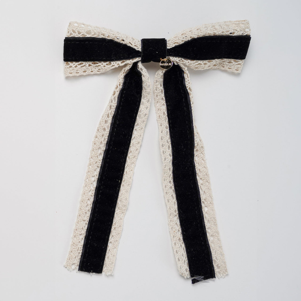 Nana Velvet/Lace Long Bow Clip - Kidichic